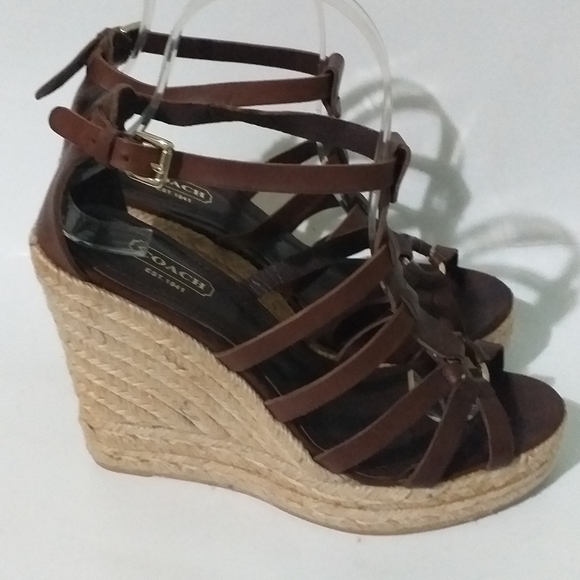 Coach Shoes - Coach womens leather espadrilles wedge
